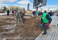 Суботнік у Віцебску прайшоў  на будаўніцтве  Плошчы герба і сцяга