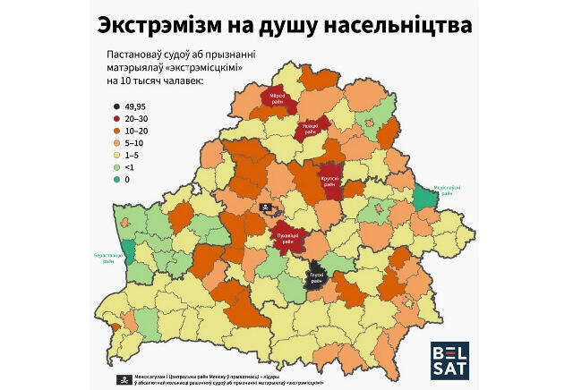 IСуды Мёрскага і Вушацкага раёнаў, а таксама суд Чыгуначнага раёна Віцебска – рэкардсмены ў прызнанні інтэрнэт-рэсурсаў “экстрэмісцкай інфармацыйнай прадукцыяй”